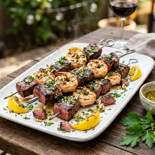 Grilled Steak and Shrimp Skewers