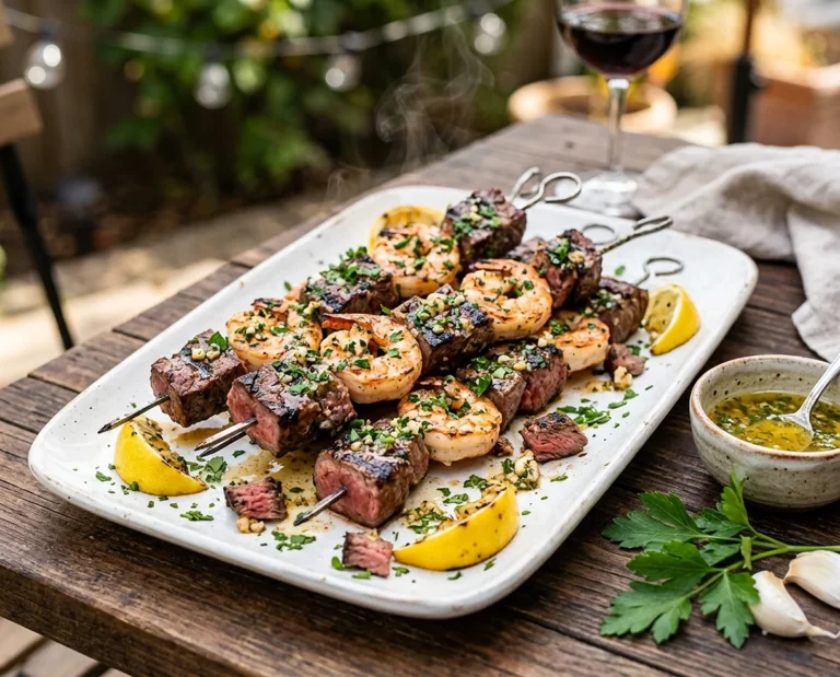 Grilled Steak and Shrimp Skewers