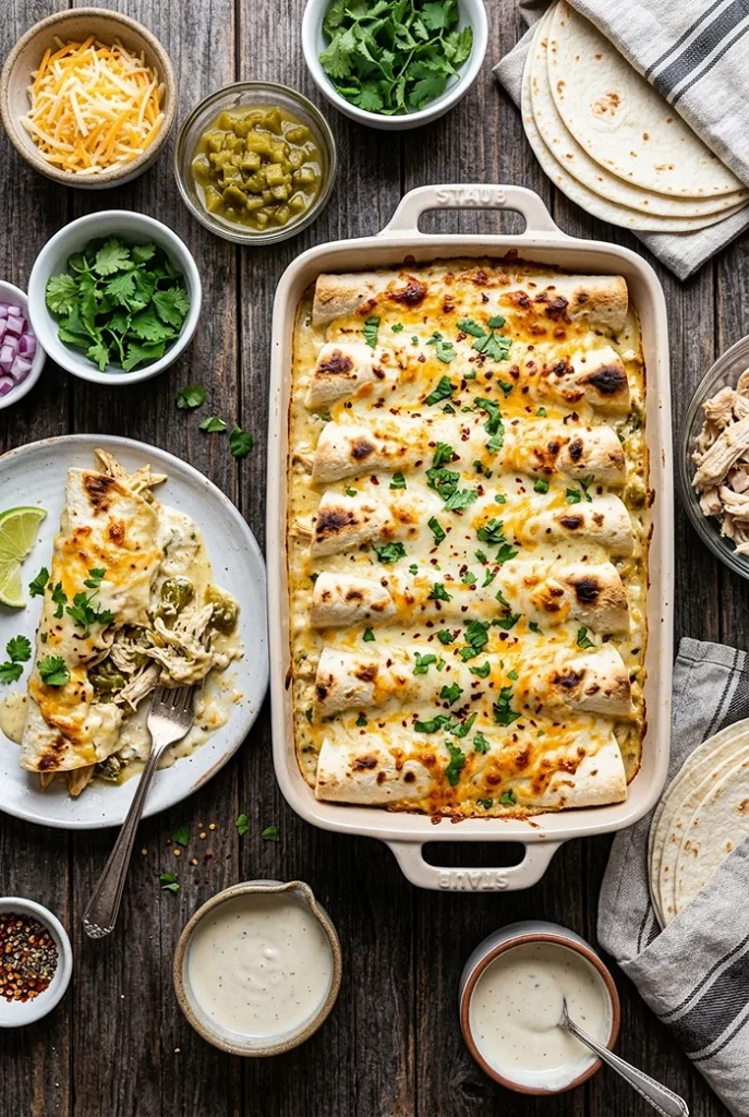 White Chicken Enchiladas with Creamy White Sauce 4 Dinner Ideas Enchiladas