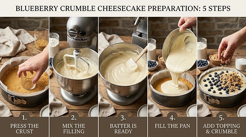 Blueberry Crumble Cheesecake 3 Dishes With Blueberries