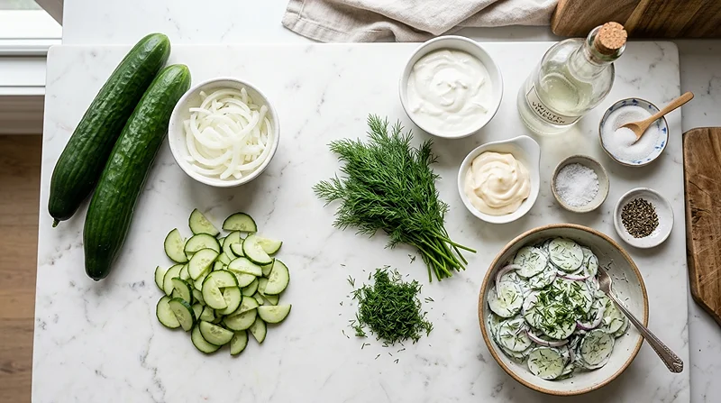 Creamy Cucumber Salad 2 Easy Cucumber Salad
