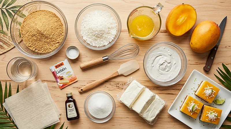Easy Mango Coconut Squares
