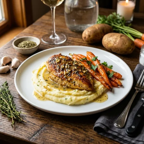 Garlic Herb Chicken with Creamy Mashed Potatoes