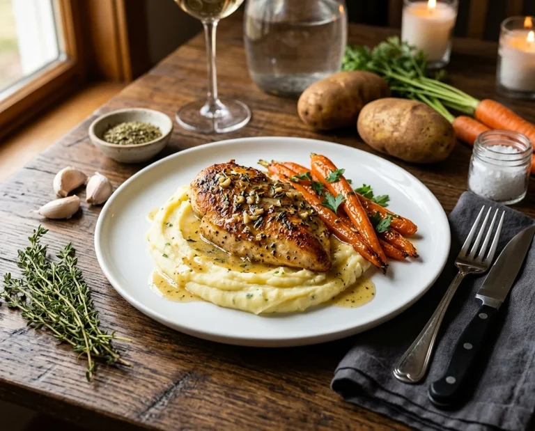 Garlic Herb Chicken with Creamy Mashed Potatoes