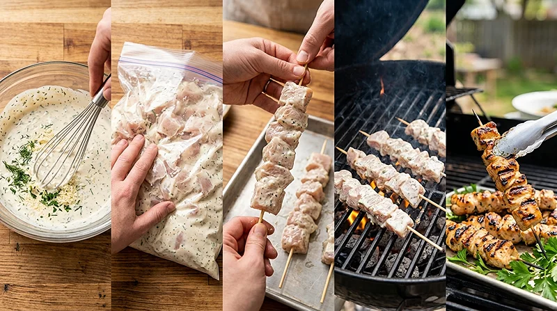 Grilled Ranch Garlic Parmesan Chicken Skewers 3 Garlic Parmesan Chicken
