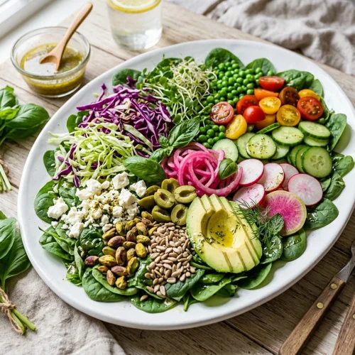 Green Salad with Basil Lemon Vinaigrette 5 Green Salad with Basil Lemon Vinaigrette