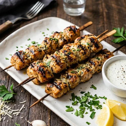 Grilled Ranch Garlic Parmesan Chicken Skewers 5 Grilled Ranch Garlic Parmesan Chicken Skewers