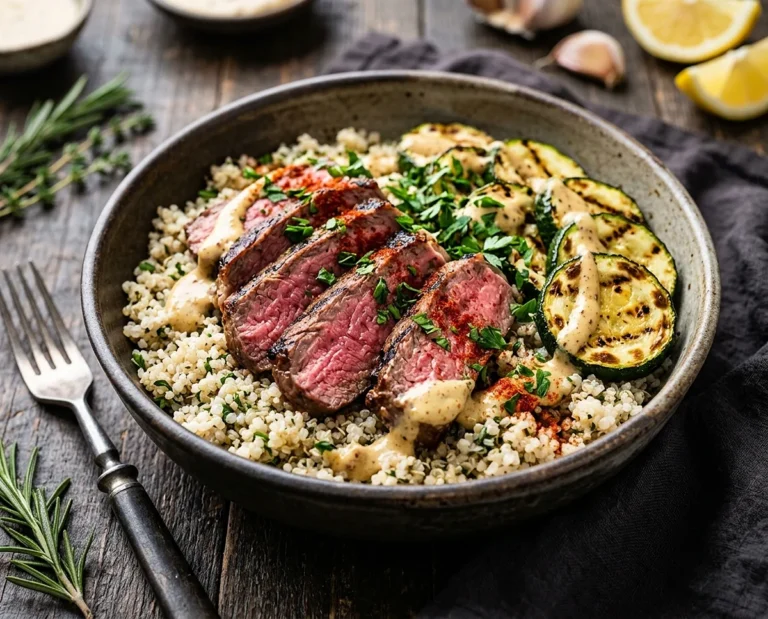 Grilled Steak Bowl with Zucchini