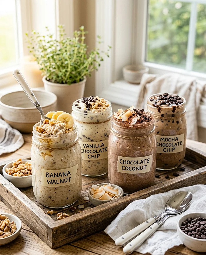 Overnight Oats 4 Flavors 4 Healthy Breakfast Meal Prep