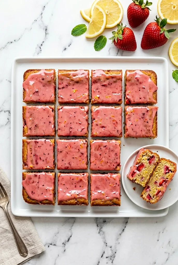 Healthy Strawberry Blondies