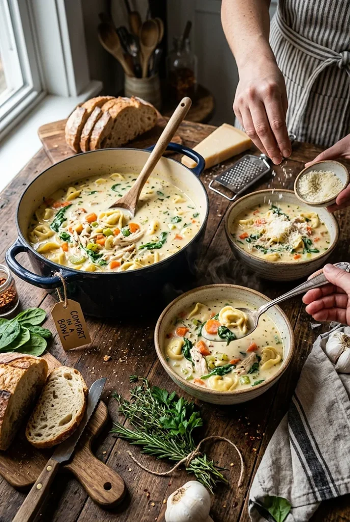 Creamy Chicken Tortellini Soup 4 Italian Chicken Soup