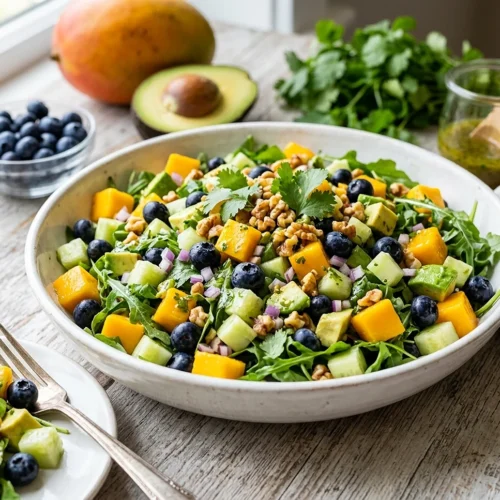 Mango Cucumber Salad with Blueberries and Avocado