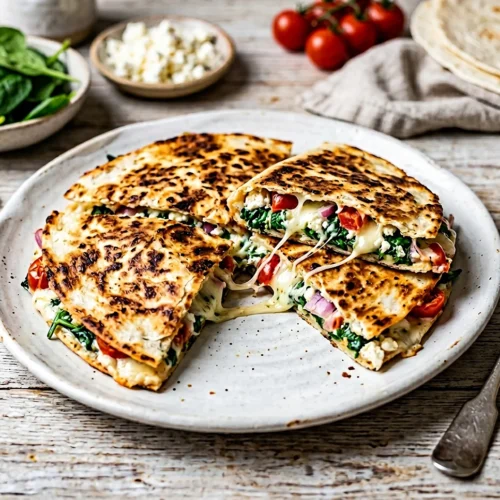 Mediterranean Quesadillas with Spinach 5 Mediterranean Quesadillas with Spinach