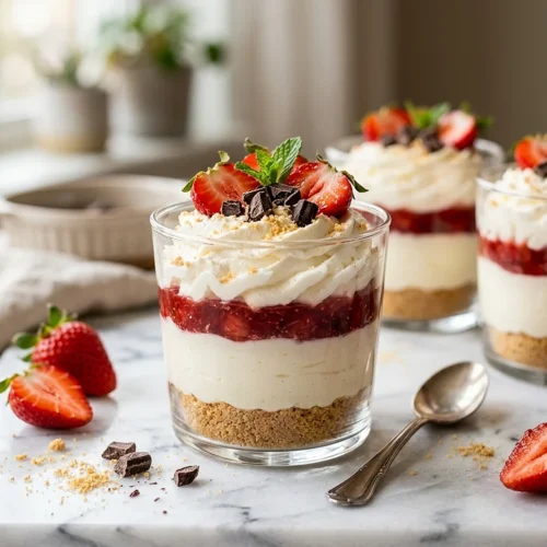No-Bake Strawberry Cheesecake Cups