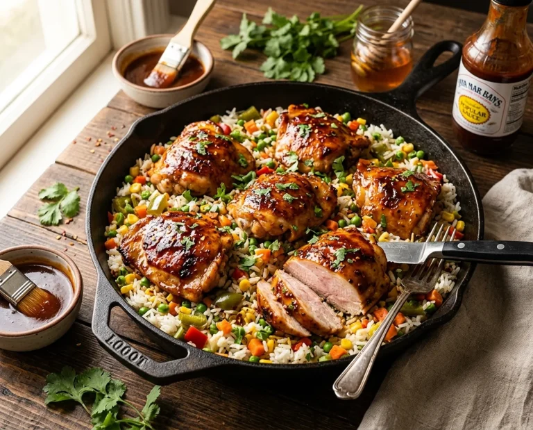 One-Pan Honey BBQ Chicken Rice