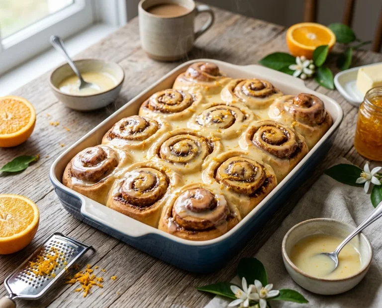 Orange Rolls with a Warm Sour Cream Butter Glaze