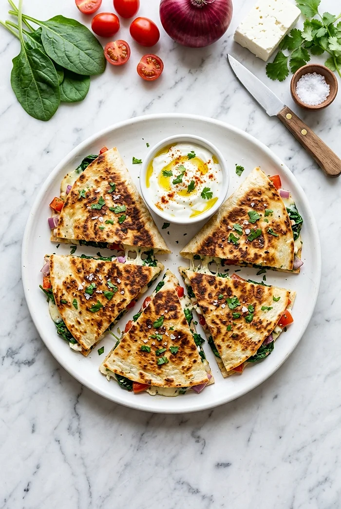 Mediterranean Quesadillas with Spinach 4 Recipes With Mozarella