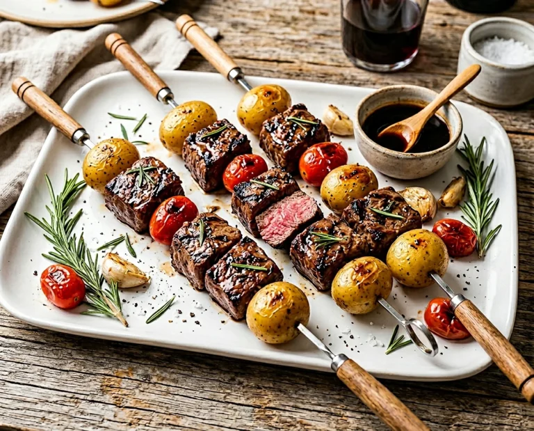 Rosemary Garlic Steak Kebabs