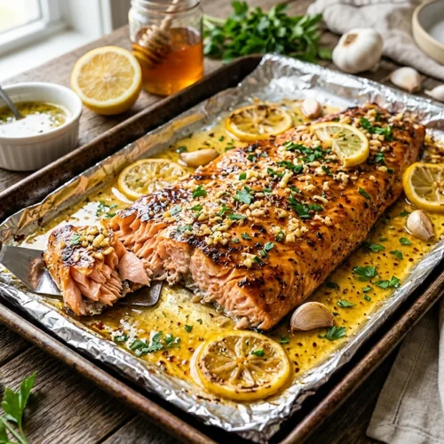Sheet Pan Lemon Garlic Butter Salmon 5 Sheet Pan Lemon Garlic Butter Salmon