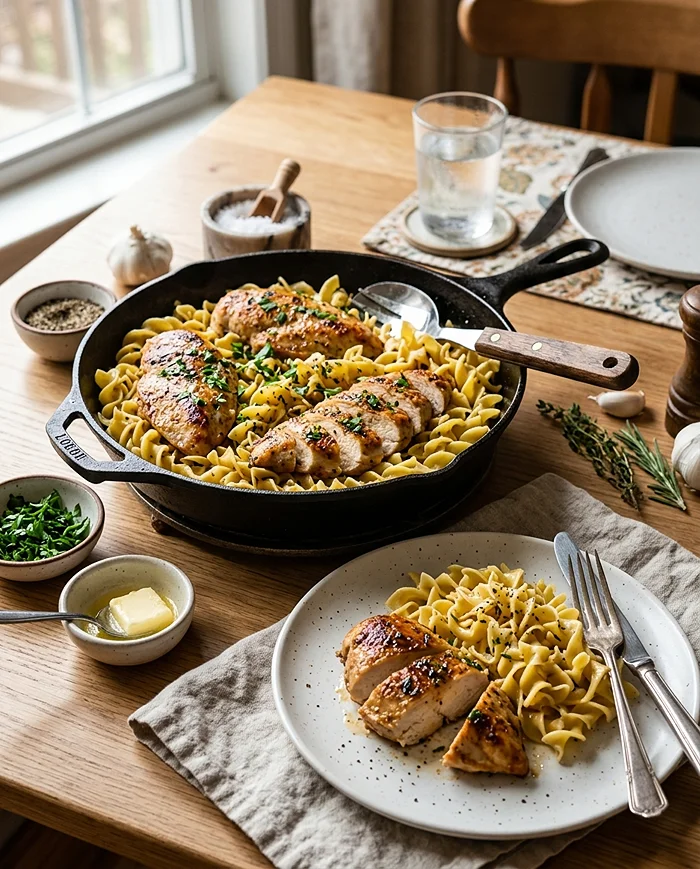One-Pan Chicken with Buttered Noodles 4 Simple Noodle Dishes