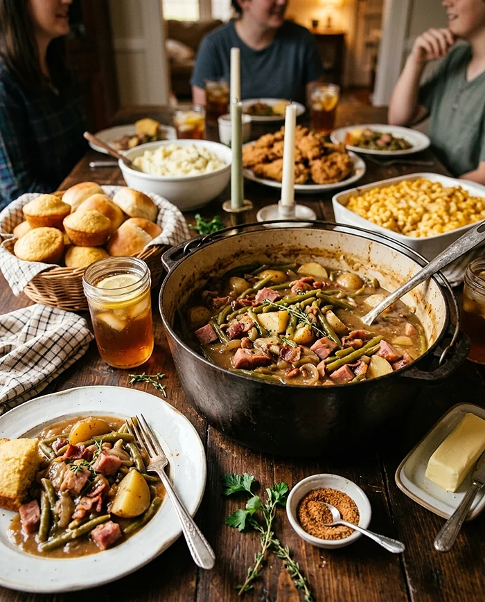 Smothered Green Beans With Potatoes