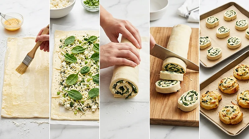 Spinach And Feta Pinwheel Appetizers