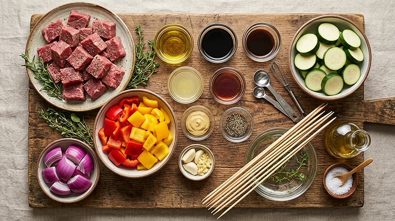 Steak And Veggie Kabobs