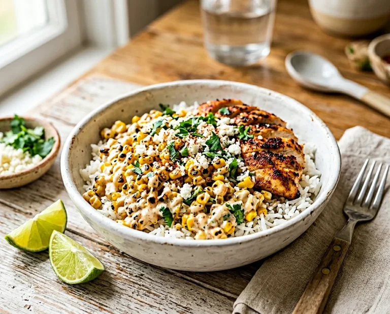 Street Corn Chicken Rice Bowl