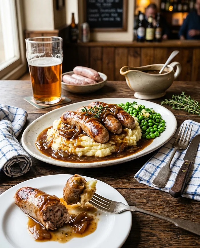 Traditional Bangers and Mash