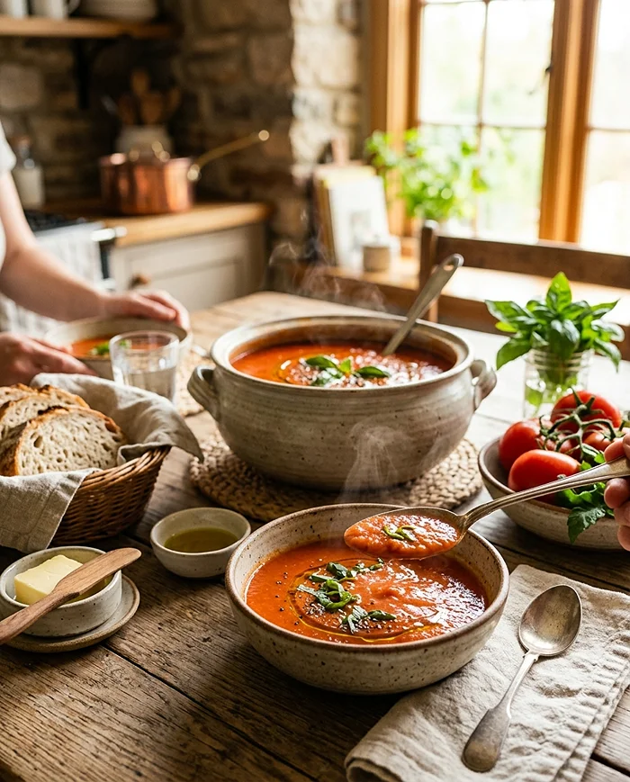 Easy Tomato Basil Soup 4 Vegetarian Soup Recipe