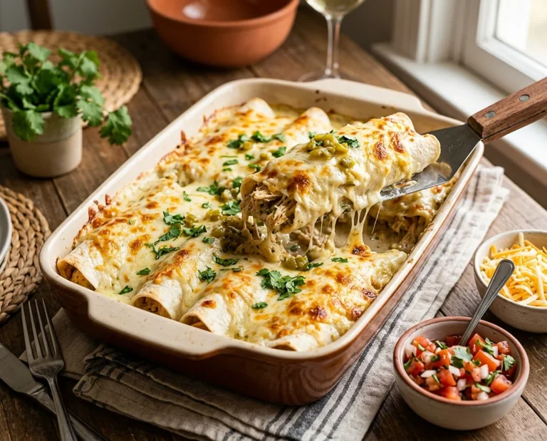 White Chicken Enchiladas with Creamy White Sauce