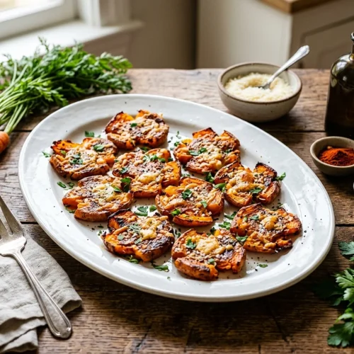 crispy smashed carrots