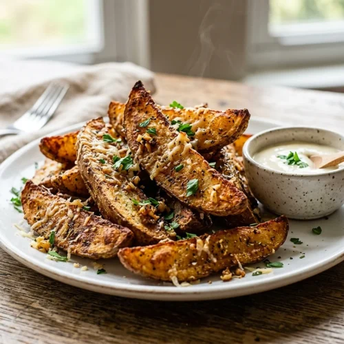 Air Fryer Garlic Parmesan Potato Wedges
