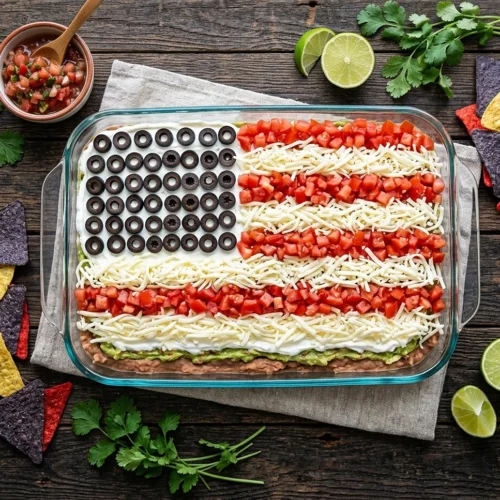 American Flag Layered Taco Dip 5 American Flag Layered Taco Dip