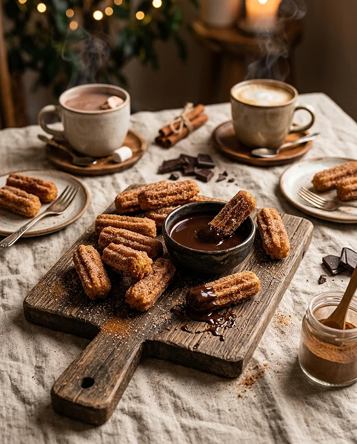 Churro Bites with Chocolate Dip 4 Baked Churro Bites