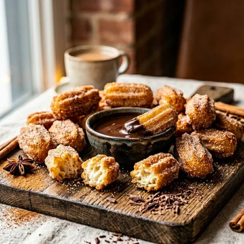 Churro Bites with Chocolate Dip 5 Churro Bites with Chocolate Dip