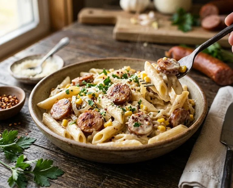 Cream Cheese Smoked Sausage Pasta