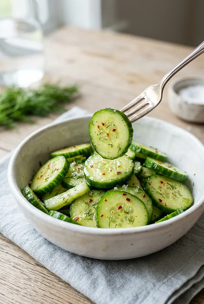 Cucumber Salad With Cheese And Bacon