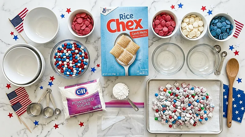 Red White and Blue Muddy Buddies 2 Fourth Of July Muddy Buddies