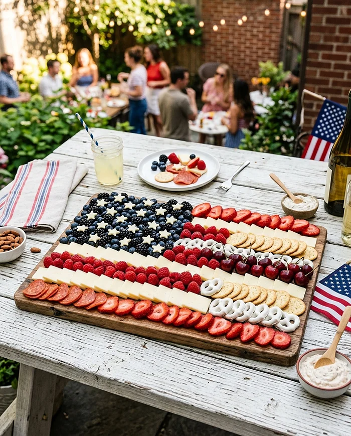 American Flag Charcuterie Board 4 Fourth Of July Party Appetizers