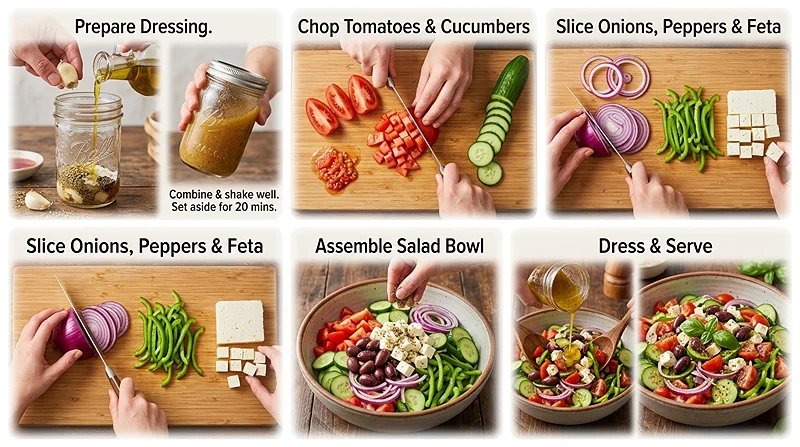 Greek Salad with Homemade Dressing 3 Fresh Mediterranean Salad