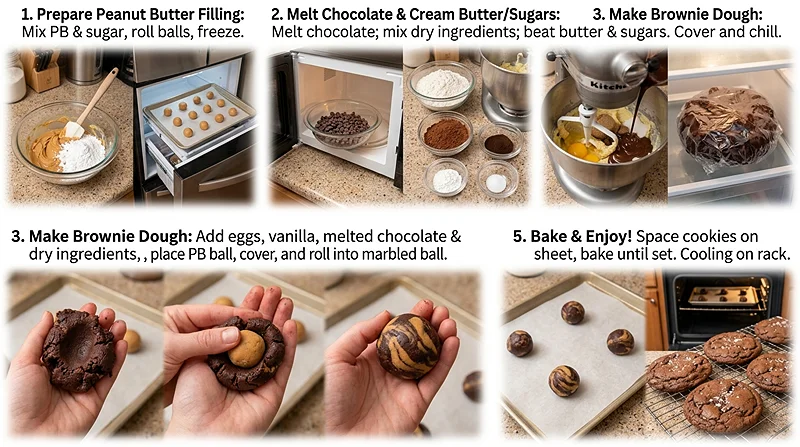 Fudgy Peanut Butter Cookies