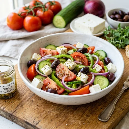 Greek Salad with Homemade Dressing 5 Greek Salad with Homemade Dressing