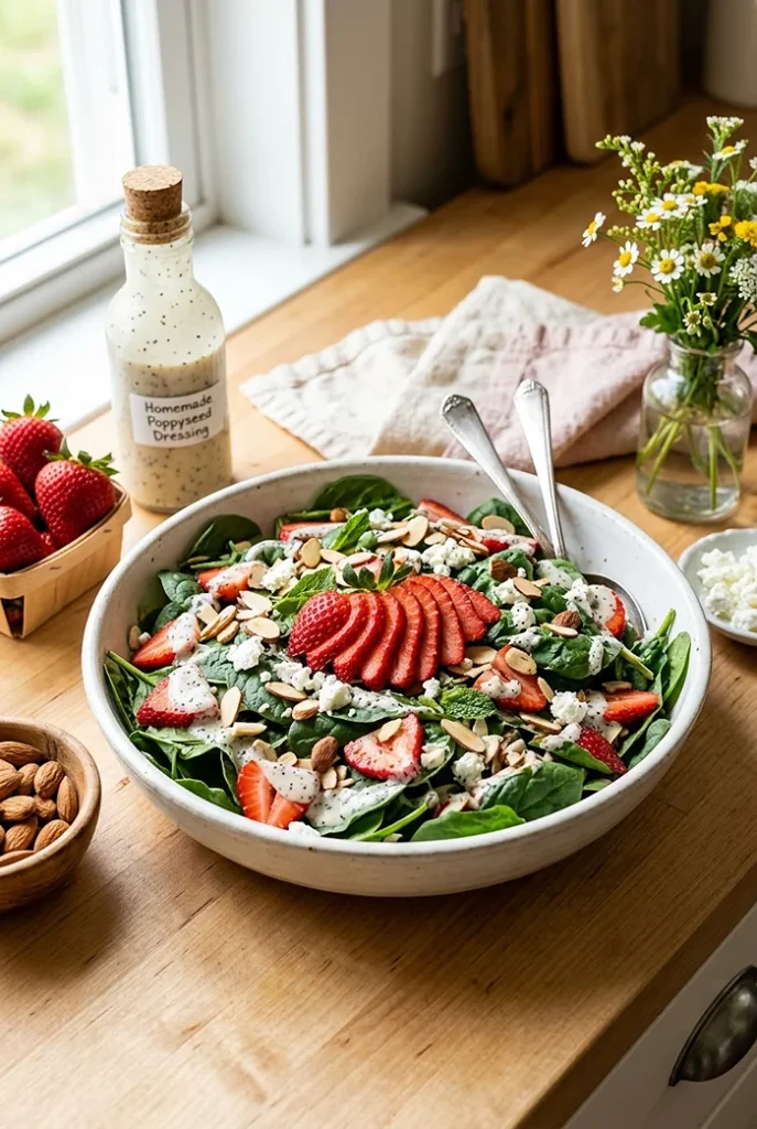 Healthy Strawberry Spinach Salad