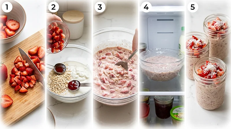 Strawberry Shortcake Overnight Oats 3 High-Protein Strawberry Oats