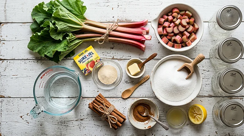 Homemade Rhubarb Jam Process