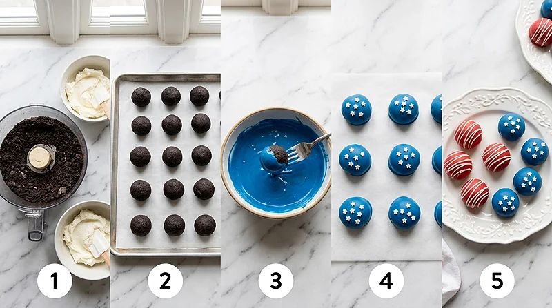 How To Make 4th Of July Oreo Balls