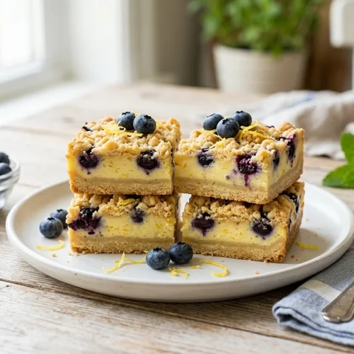 Lemon Blueberry No-Bake Bars