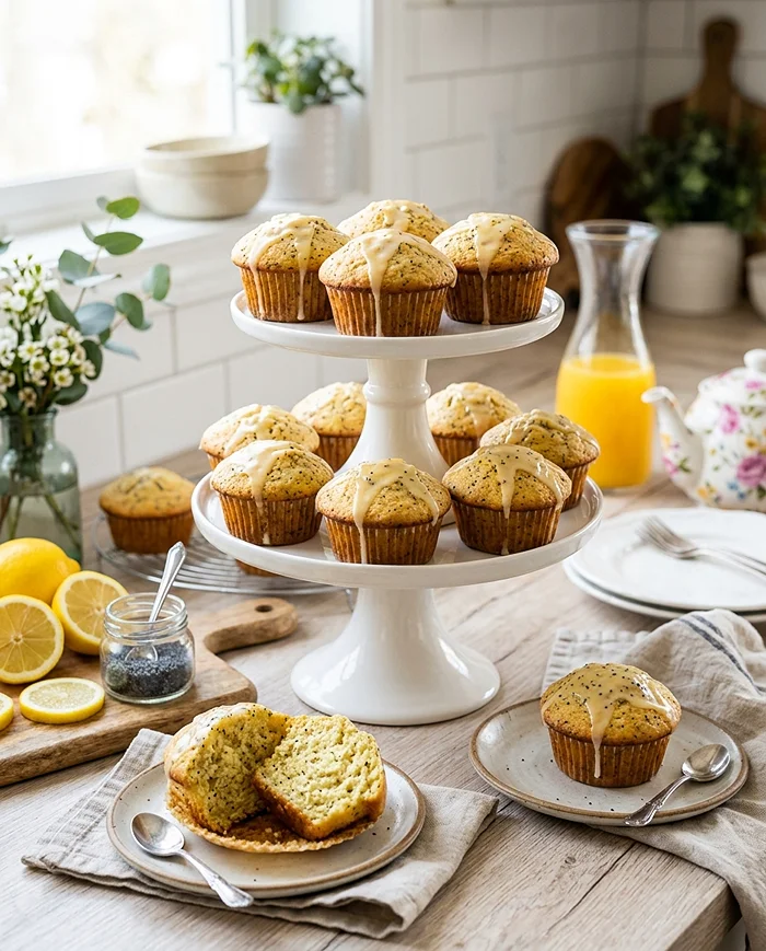 Lemon Poppy Seed Muffins 4 Lemon Cupcake Style Muffins