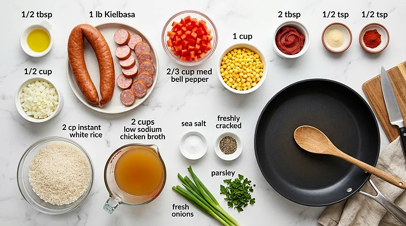 Kielbasa and Rice Skillet 2 Meals Using Kielbasa